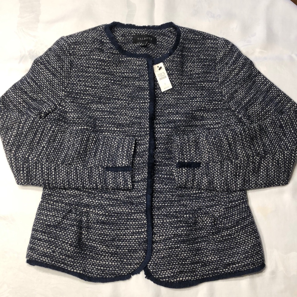 New Talbots size 2 Blue zipper Blazer